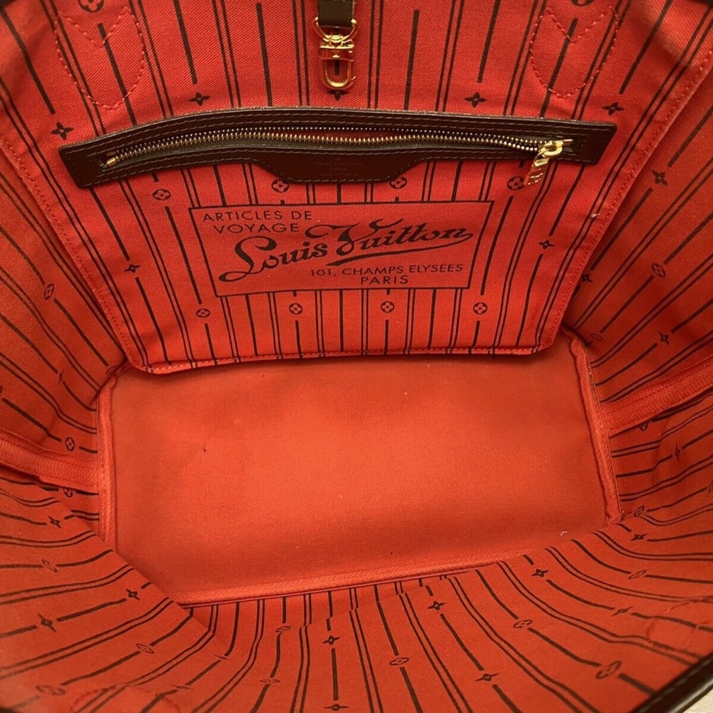 ❤️‍🩹SOLD❤️‍🩹 Louis Vuitton Neverfull MM Damier Ebene Cherry Red Tote Bag(SP0069) - Picture 9 of 12